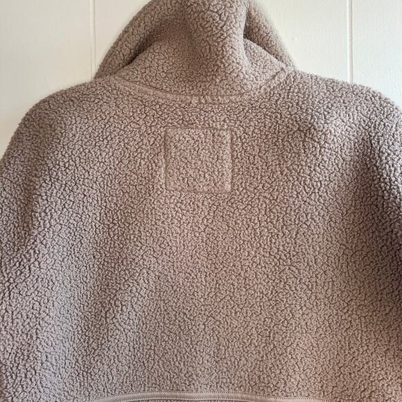 Abercrombie Kids Sherpa Fleece Camel Zip up Sweater Jacket Sz 13/14 - Picture 8 of 8